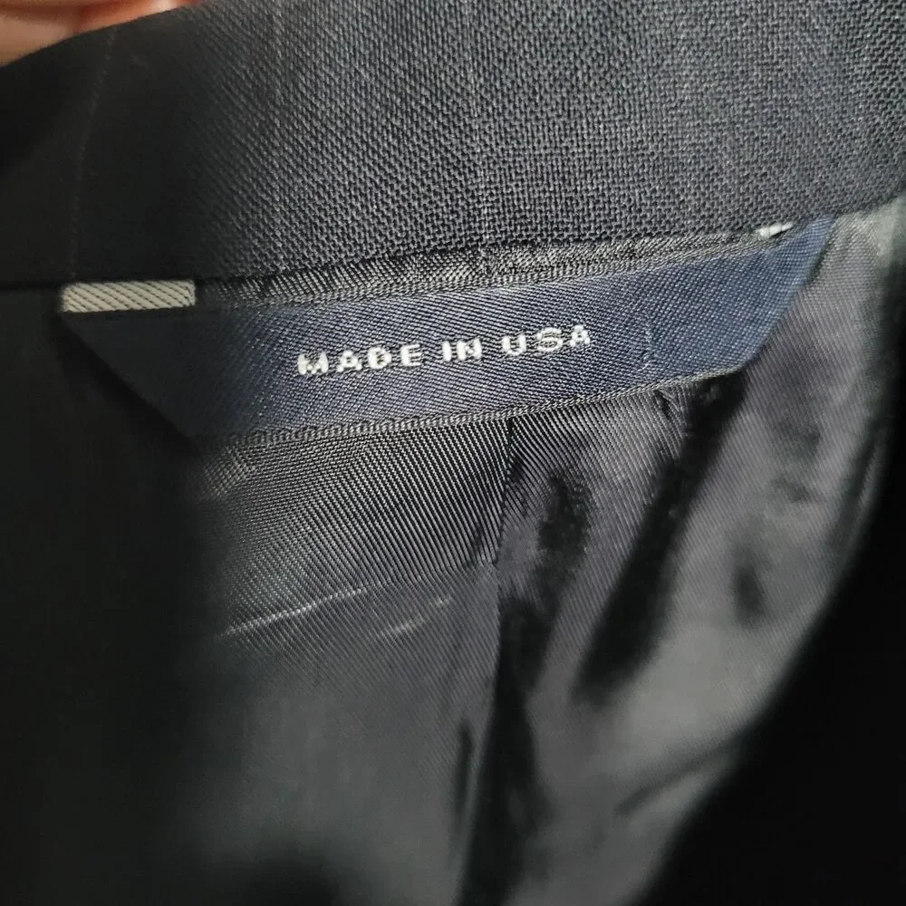 Brooks Brothers Suit Jacket Mens 44R Blue Pinstripe Wool 2 Button Brooksease USA - Picture 13 of 15